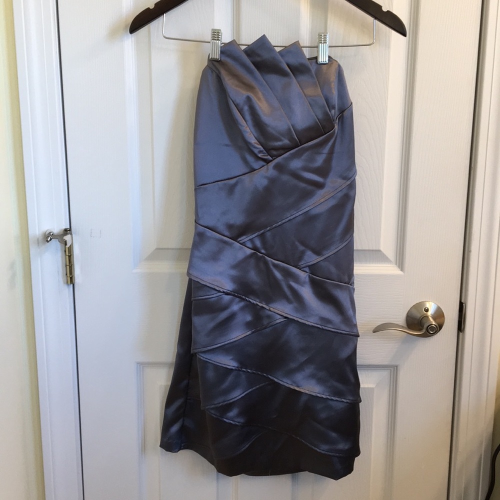 Strapless silver party dress by BCX.  Size 3.